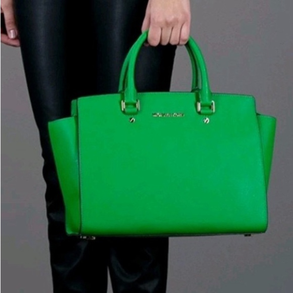 Michael Kors Bright Green Selma Medium Bag